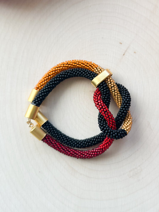 Square Knot Bracelet - Saffron